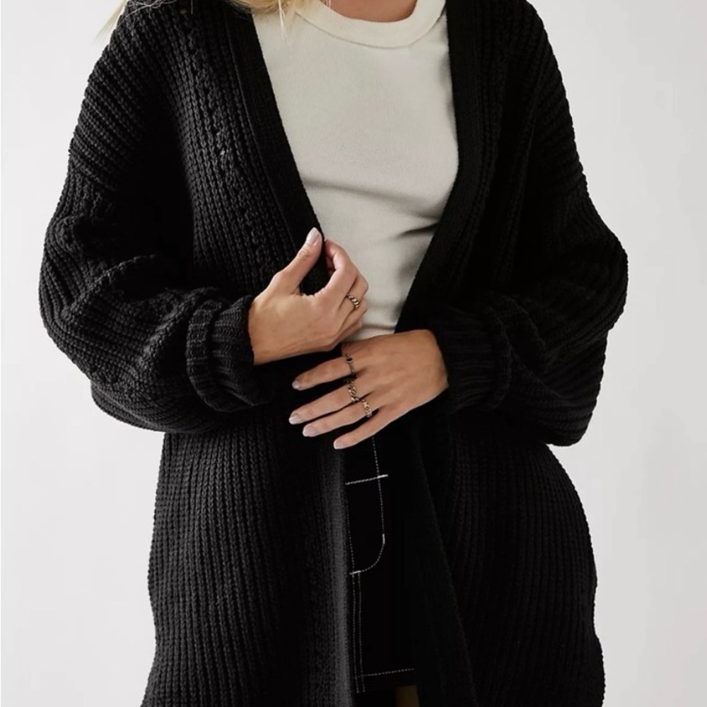 Free People Black Nightingale Cardi